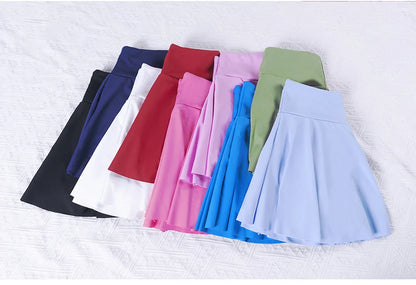 VITALINOVO Pleated Tennis Skirts for Women with Pockets High Waisted Athletic Skirts with Shorts 2 in 1 Gym Workout Golf Skorts