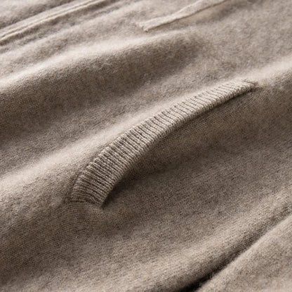 DjzDsm Autumn and Winter100% Merino Wool Men's Knitted Top Zipper Hoodie Zipper Cardigan Knitted Coat Sweater Hoodie