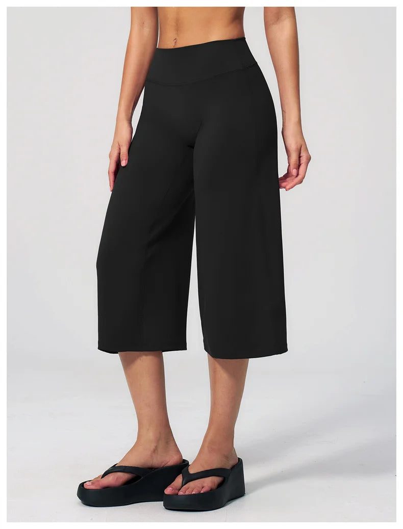 TRY TO BN Wide Leg Yoga Medium Pants Women Naked Feel High Waist Tummy Control Buttery Soft Gym Fitness Running Workout Bottoms