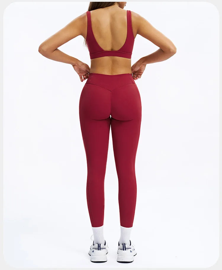 SWELTERING 2PCS Yoga Set Fitness Gym Tracksuit Sportswear Women Workout Outfits High Waist Leggings Sports Bra Athletic Wear