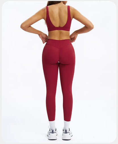 SWELTERING 2PCS Yoga Set Fitness Gym Tracksuit Sportswear Women Workout Outfits High Waist Leggings Sports Bra Athletic Wear