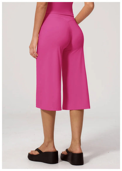 TRY TO BN Wide Leg Yoga Medium Pants Women Naked Feel High Waist Tummy Control Buttery Soft Gym Fitness Running Workout Bottoms