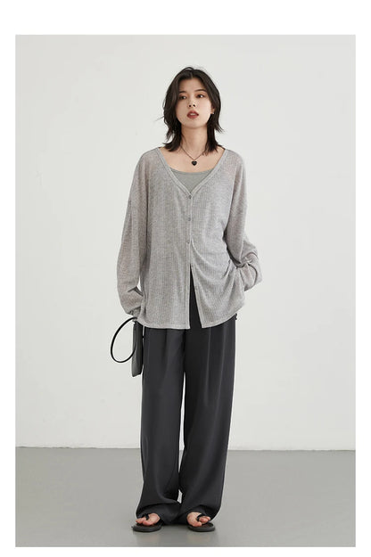 CHIC VEN Women Pants New Casual High Waisted Female Pleated Trousers Drooping Wide Leg Long Pant Office Lady Spring Summer 2025