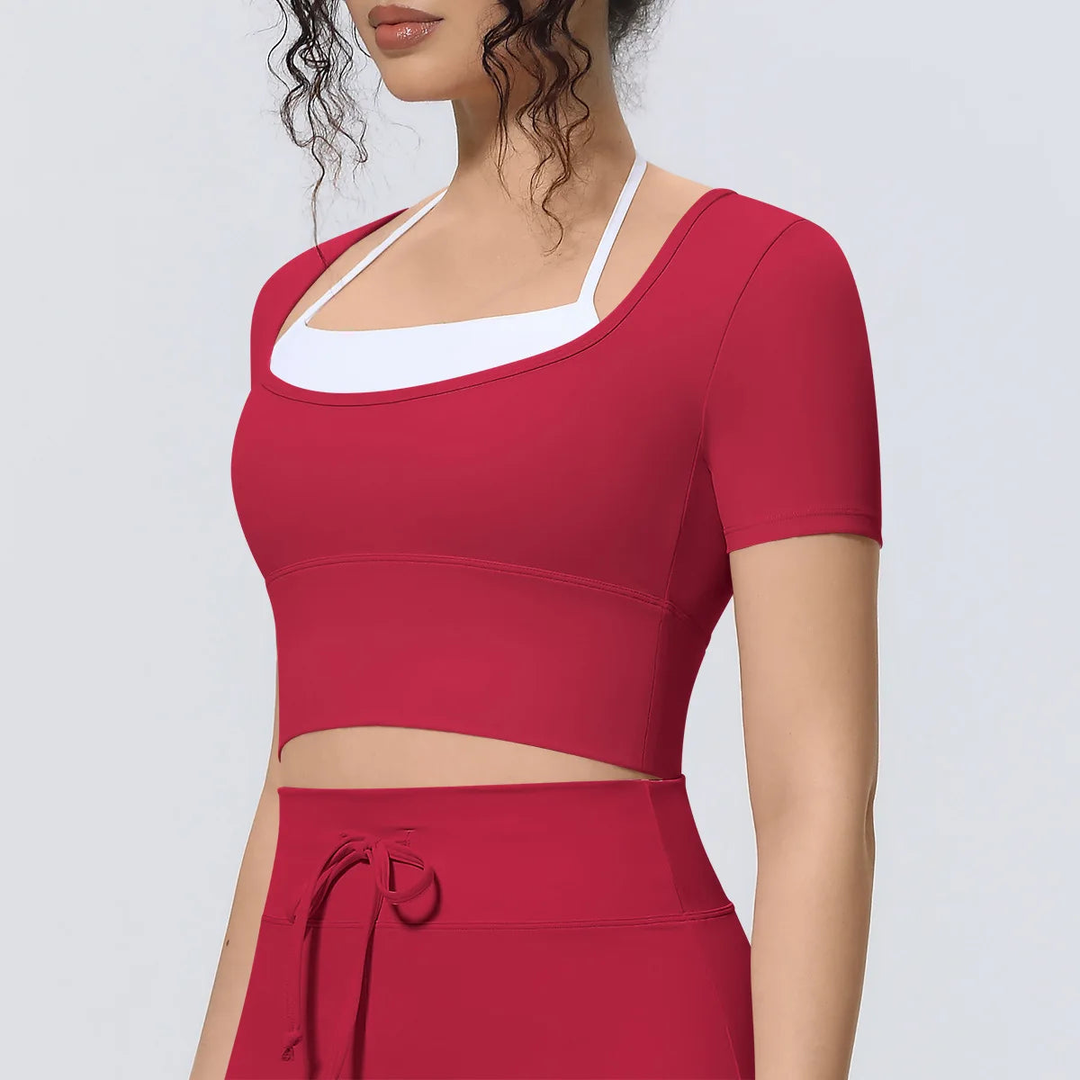 Yoga Sexy Dance Clothes High Elastic Sports T-shirt Women Fitness Top Short Sleeves Running Shirts Gym Push Up Workout Top Tee