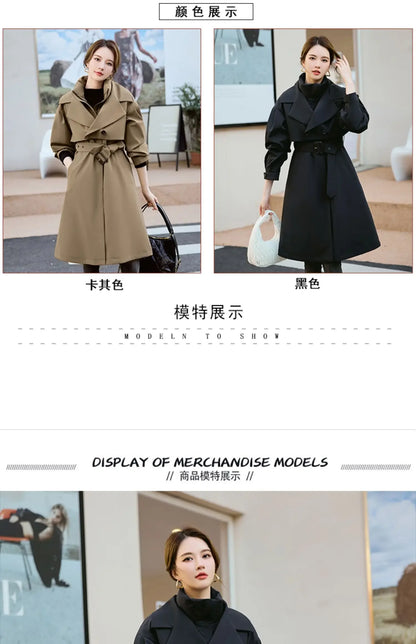 YOLANFAIRY Women's Fur Coat Women Real Fur Rex Rabbit Parkas Female Windbreaker Medium Long Work Clothes Waist Winter Coat FCY39