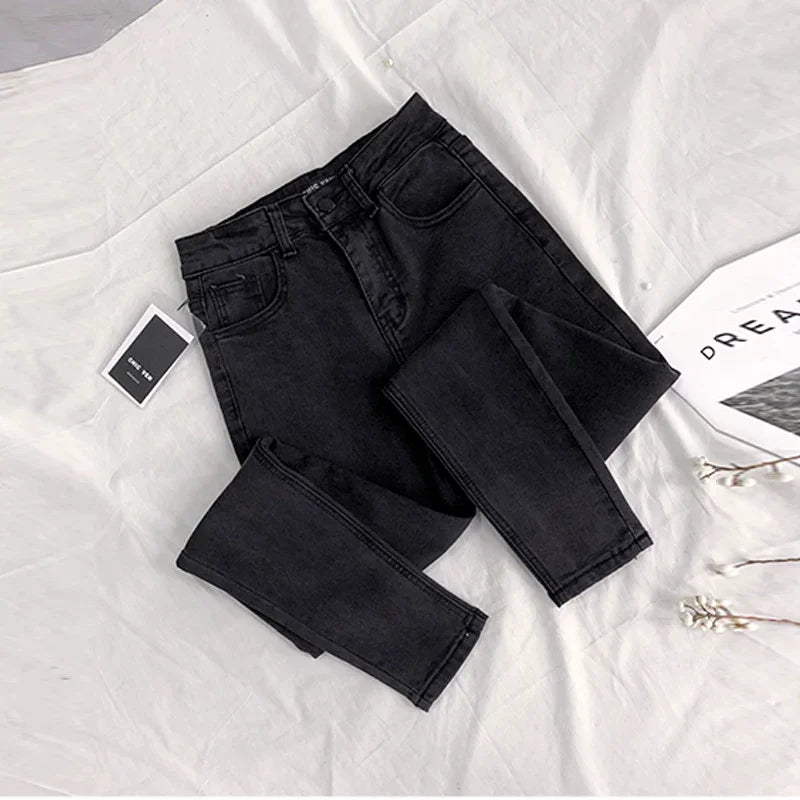 CHIC VEN Women Jeans Solid Slim Retro High Waisted Small Leg Denim Pant Skinny Pant Spring Autumn 2026