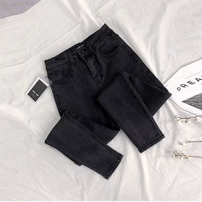 CHIC VEN Women Jeans Solid Slim Retro High Waisted Small Leg Denim Pant Skinny Pant Spring Autumn 2026