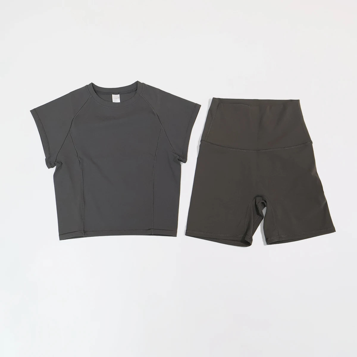 Summer Women's Two-Piece Fitness Set Woman's Short-Sleeve Quick-Dry Yoga Wear for Outdoor Running Sports Female 2Pcs Suit