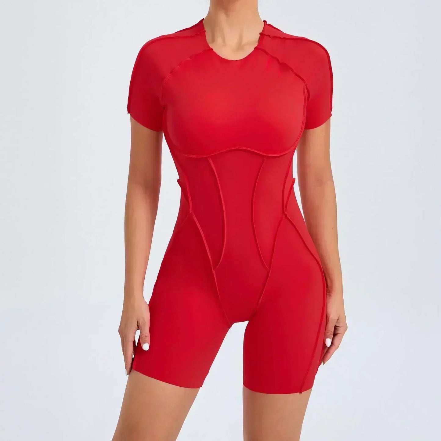 Seamless Yoga Jumpsuits Sports Fitness Splicing Hip-lifting One-Piece Hollow-out Beauty Back Gym Workout Bodysuits for Women
