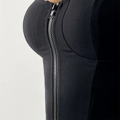 Cloud Hide SEXY Zipper Sports Jacket for Women Long Sleeve Black Yoga Shirt Gym Fitness Coat Running Autumn Winter Workout Top