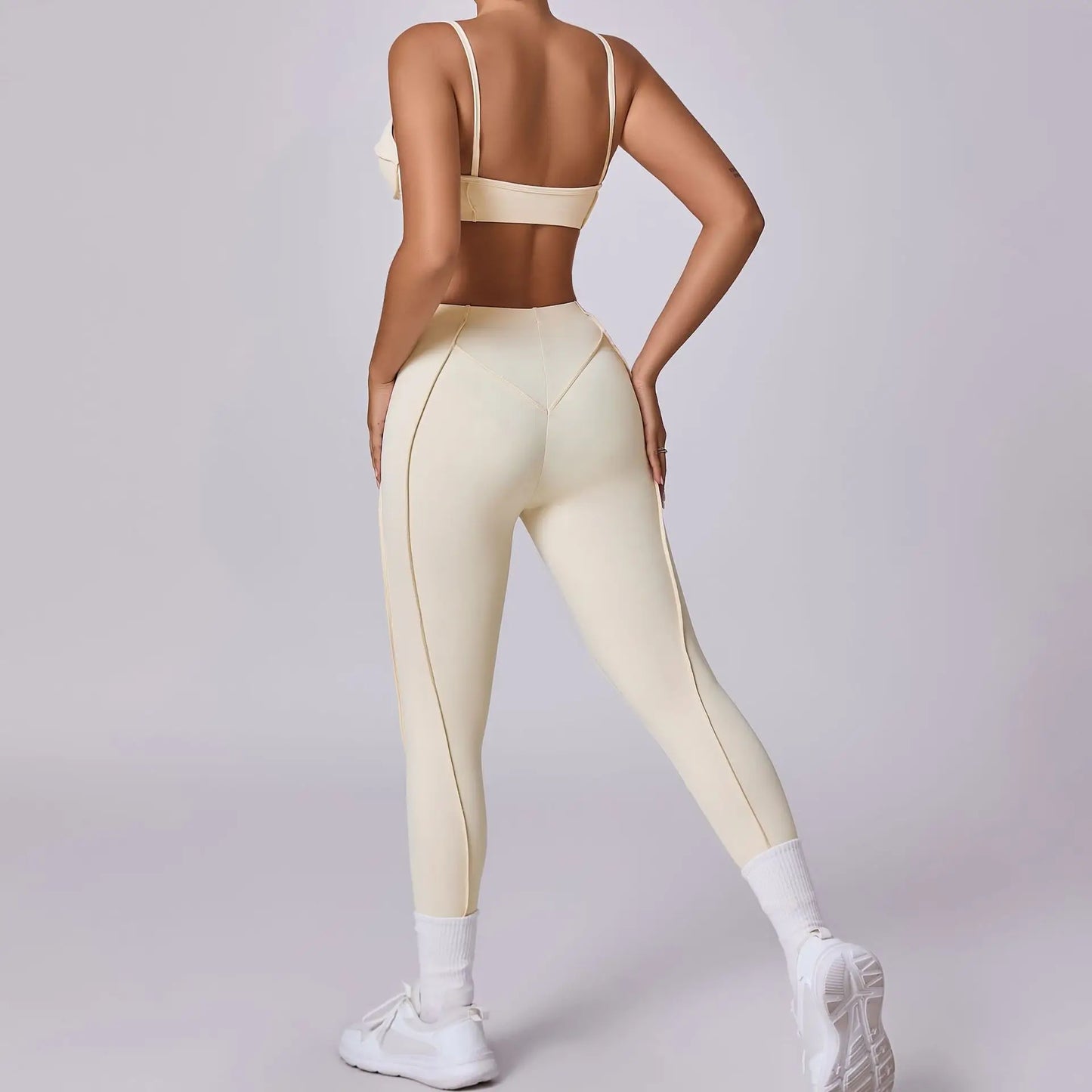 Hearuisavy 2025 New Style 2Pcs Sports Suit Women Workout Bra Suit Running Gym High Waist Legging Quick Dry Tight Yoga Clothing