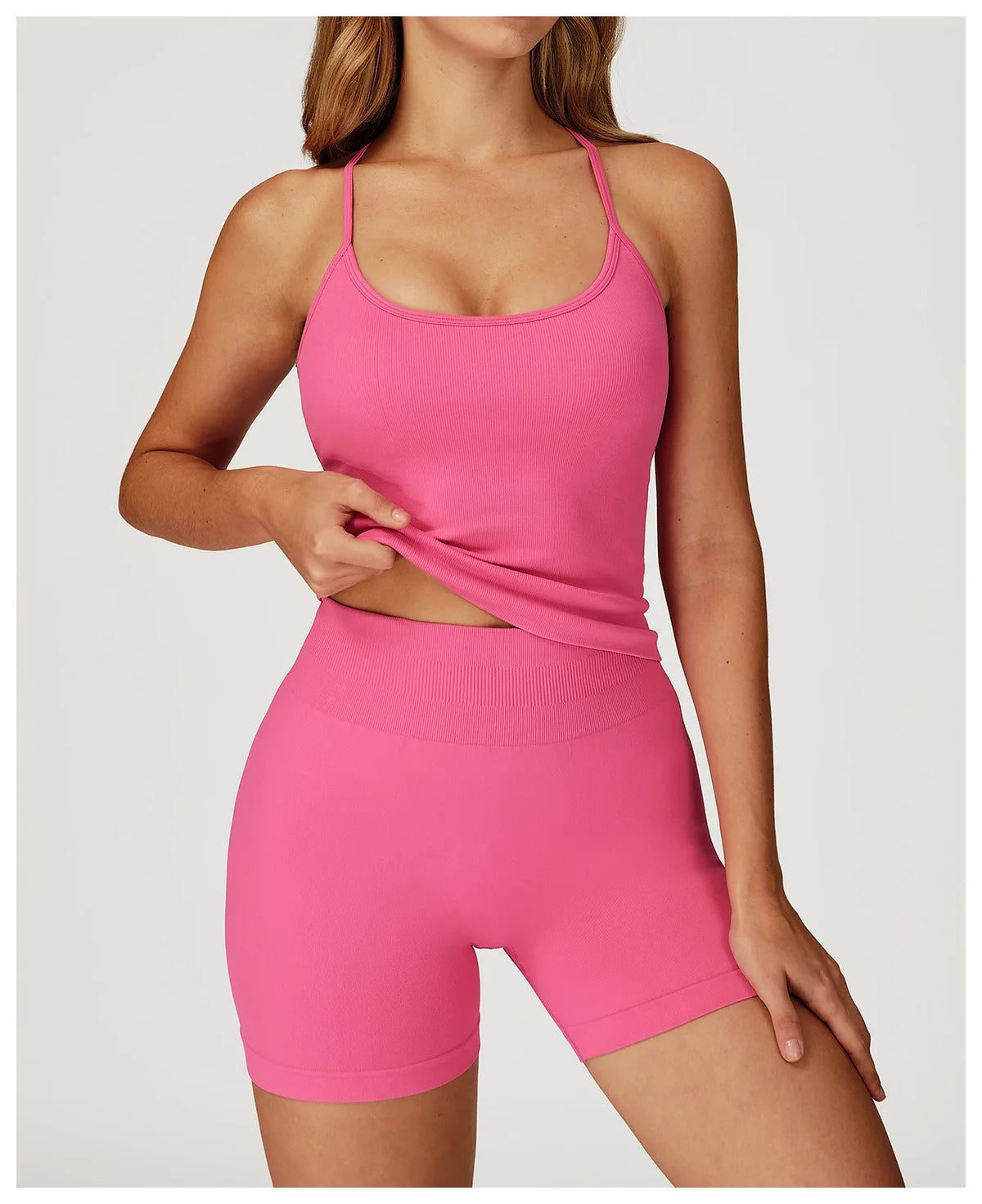 Custom LOGO women's seamless new yoga vest strap cross back sports underwear outdoor running fitness top