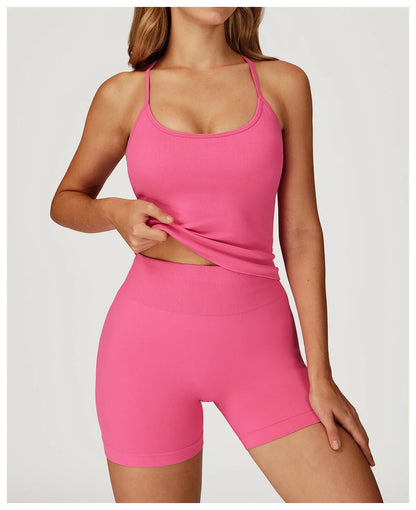 Custom LOGO women's seamless new yoga vest strap cross back sports underwear outdoor running fitness top