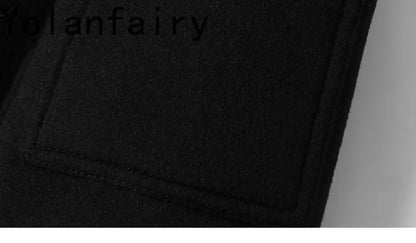 YOLANFAIRY 2025 Light Luxury 95% Wool 5% Cashmere Coats for Men Fashion Woolen Jacket Man Clothing Detachable Lapel Wool Coat