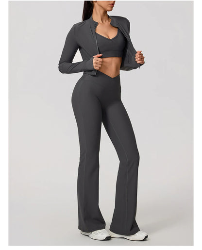 Summer Women Gym Zipper Long Sleeve Jacket Outdoors Workout Yoga Top Female Slim tight Clothes Women Quick-Dry Sportswear