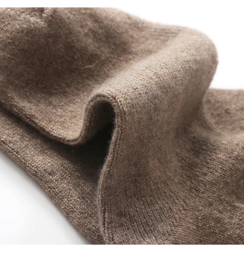 DjzDsm Men's Pure Cashmere Knitted Socks, Casual Medium Tube Socks, Antibacterial and Deodorizing Men's Socks, Warm and Elastic