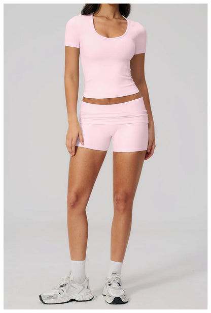 Summer 2PCS Tracksuits Yoga Suit Female Fitness Suit Running Workout Tops Shockproof Crop Sports Top Athletic Wear Sports Suit