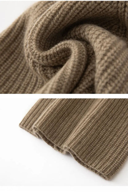 DjzDsm New Autumn/Winter Men's High-end 100% Goat Cashmere Pullover Hat With Elastic Knitted Warm Hat