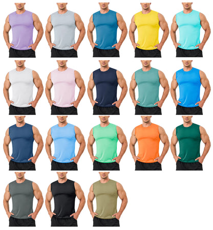 TACVASEN UPF 50+ TANK TOPS Quick Dry Sleeveless T-shirts Mens Summer Gym Fitness Running Tee Shirts Trainning tshirts Swimming