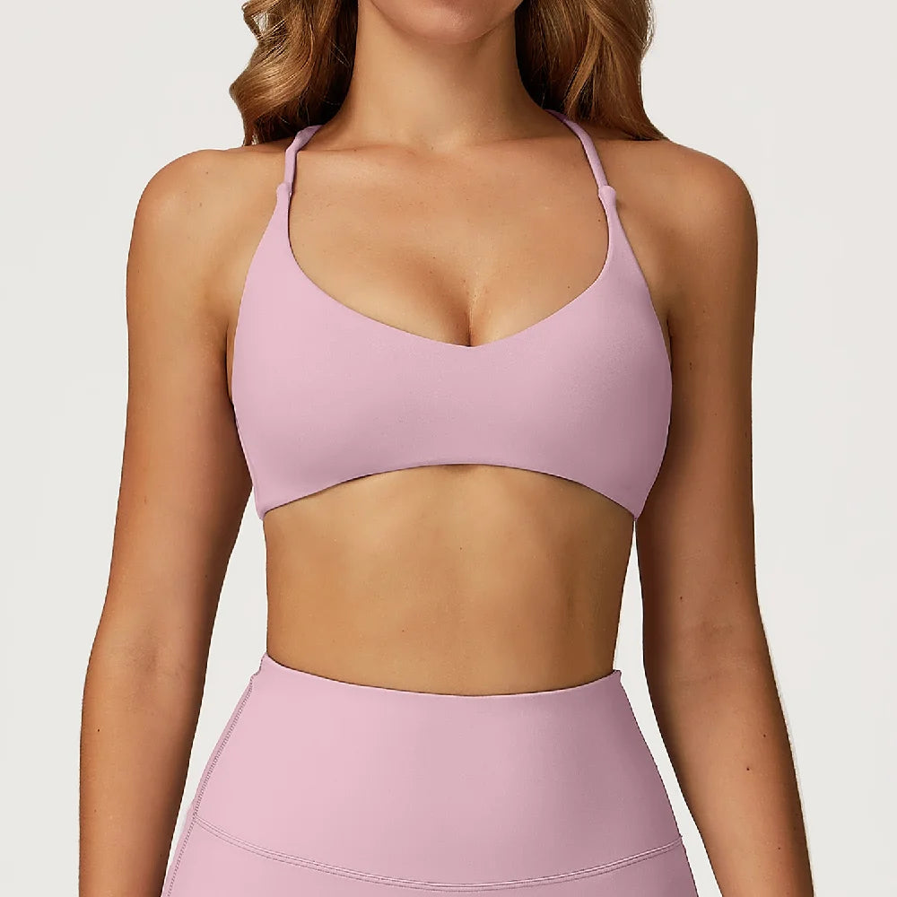 Women Cross Back Sports Underwear Breathable Yoga Bra Shockproof Fitness Top Gym Workout Underwear Female Sports Yoga Crop Top