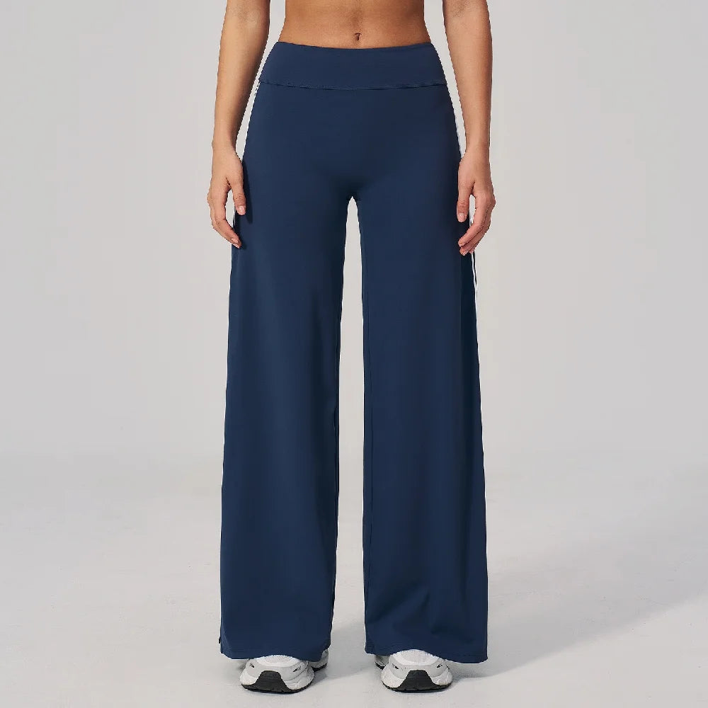 Yoga Pants Women High Waist Wide Leg Trousers Tummy Control Straight Workout Sports Pants Female Casual Fitness Bell-bottoms