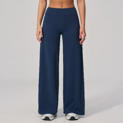 Yoga Pants Women High Waist Wide Leg Trousers Tummy Control Straight Workout Sports Pants Female Casual Fitness Bell-bottoms