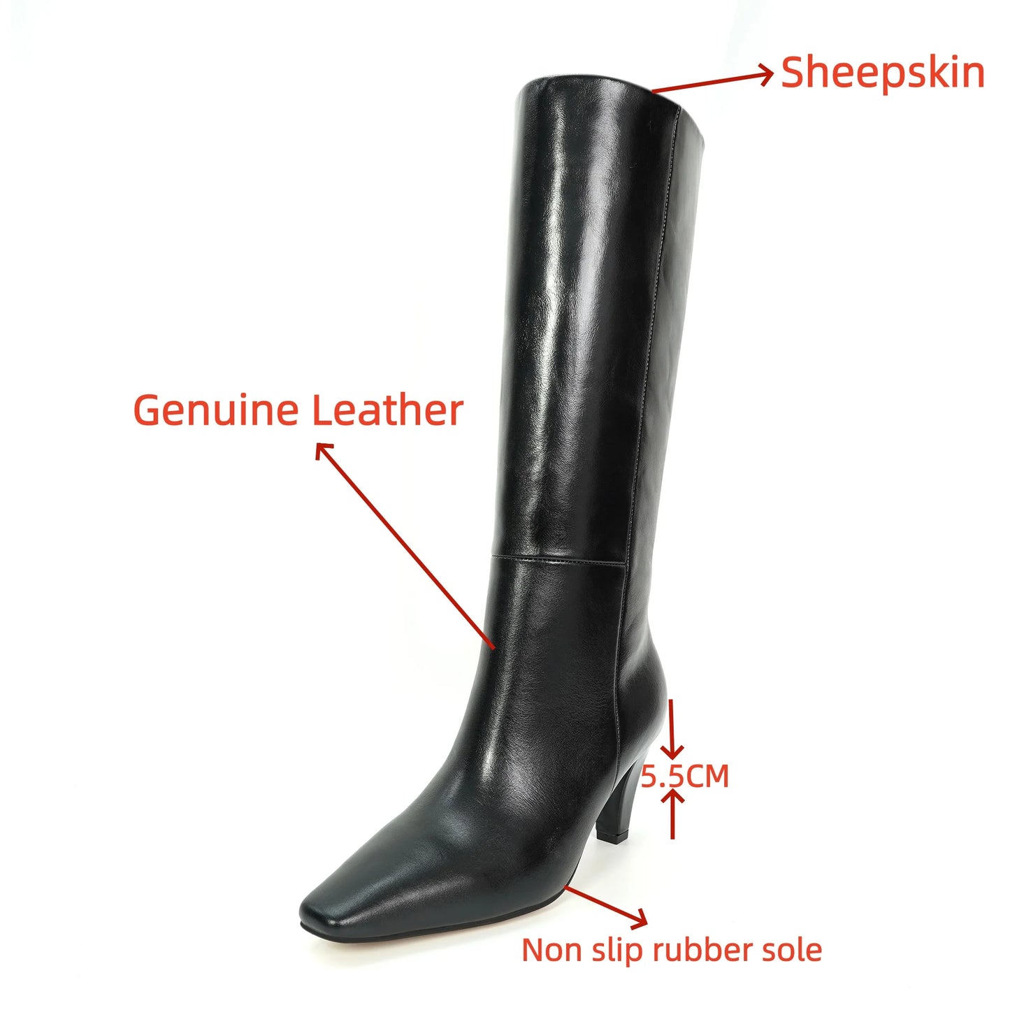 2026 Autumn And Winter Fashion Women's High Top Boots With Pointed Side Zipper Elegant Knight Boots, Sexy Motorcycle Boots 35-42