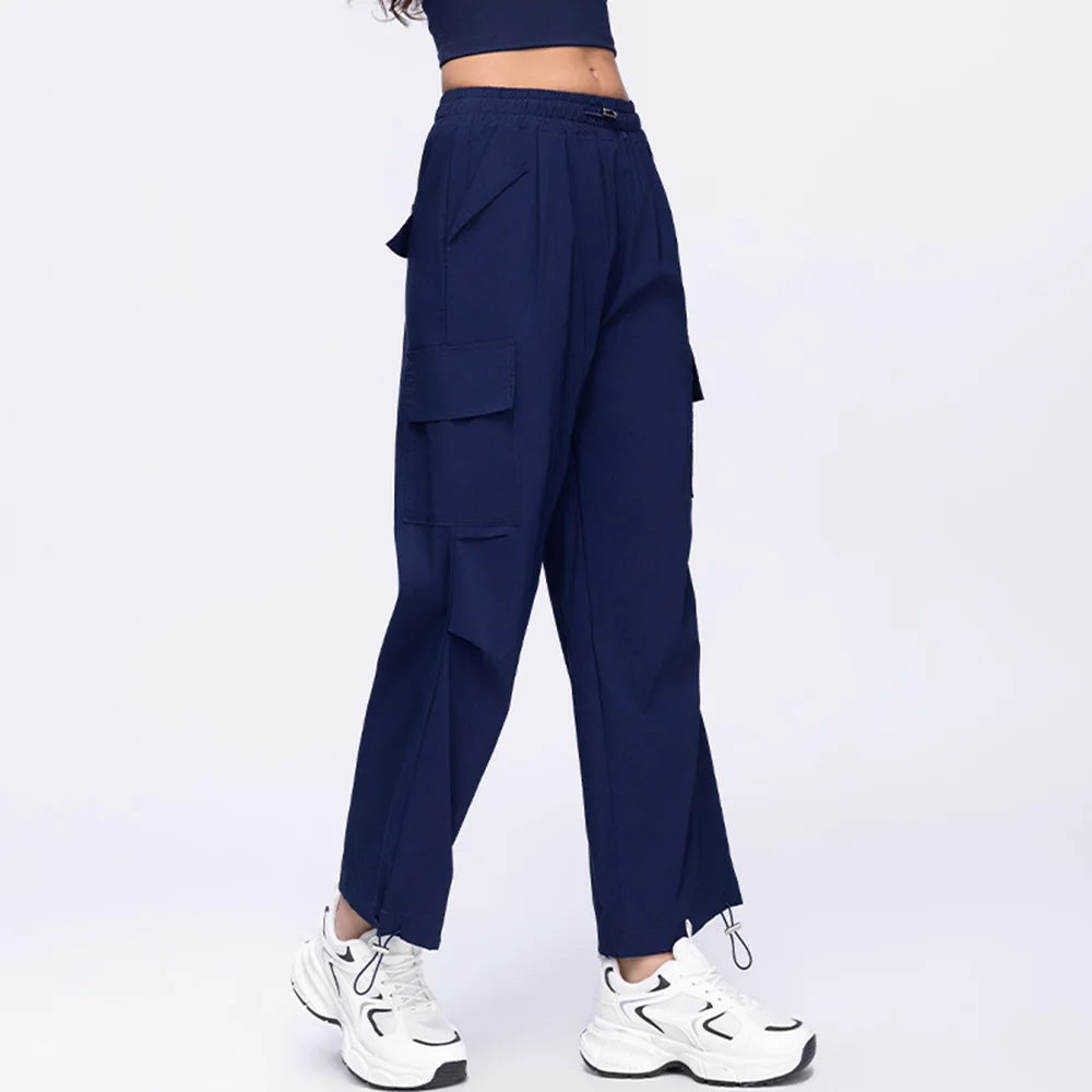 New Summer Outdoor Sports Women High Waisted Pants Straight Leg Casual Pants Gym Slimming Sweatpants Outdoor Sports RunningPants