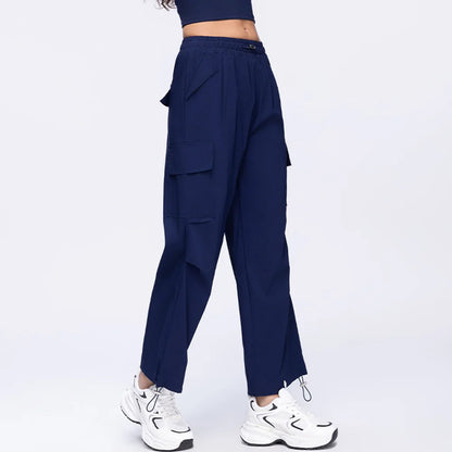New Summer Outdoor Sports Women High Waisted Pants Straight Leg Casual Pants Gym Slimming Sweatpants Outdoor Sports RunningPants