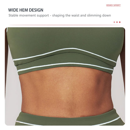 Hearuisavy Summer Yoga Set 2Pcs Women High Support Push Up Sports Top Butt-Lifting Fitness Pants Outdoor Cycling Sports Bra Suit