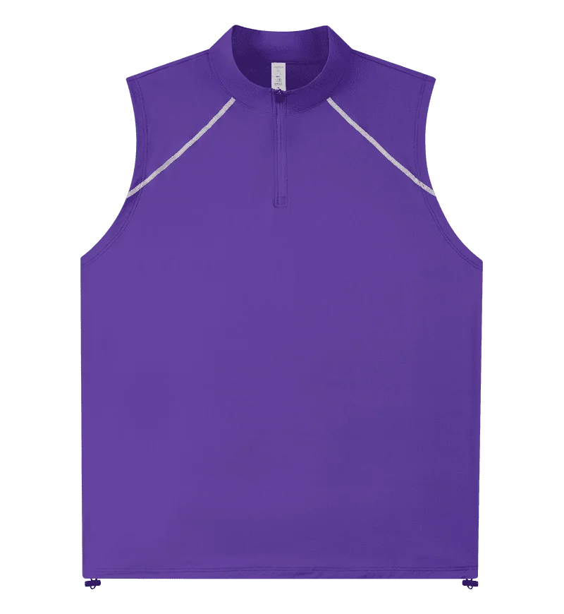 #461-XIYU Custom LOGO Half Zipper Gym Vest High Quality Shirt Sleeveless T-shirts Men Tank Tops Running Fitness Sports Vest Men