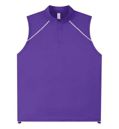 #461-XIYU Custom LOGO Half Zipper Gym Vest High Quality Shirt Sleeveless T-shirts Men Tank Tops Running Fitness Sports Vest Men