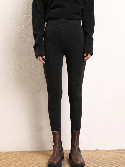 High Quality Women 100% Cashmere Legging Basic Soft elastic Pants Autumn Winter Cashmere Knitted Legging Trousers Warm Comfy