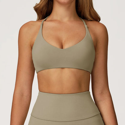 Women Cross Back Sports Underwear Breathable Yoga Bra Shockproof Fitness Top Gym Workout Underwear Female Sports Yoga Crop Top