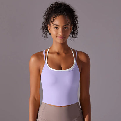 Women Solid Color Fitness Yoga Bra Gym Yoga Top Backless Workout Top Female Push Up Running Sport Bra Sports Underwear Yoga Vest