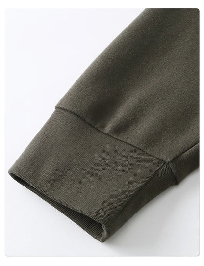 Custom LOGO Men's 305G Spring  Autumn New Cotton Polyester Turtleneck Casual Warm  High Elastic Couple Long Sleeve T-Shirt