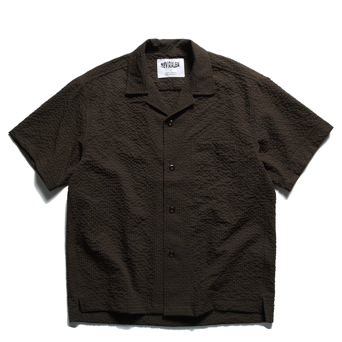 Summer Japanese Retro Amekaji Cuban Collar Short Sleeved Shirt for Men and Women Loose Foam Gauze Workwear Shirt Trend TEE