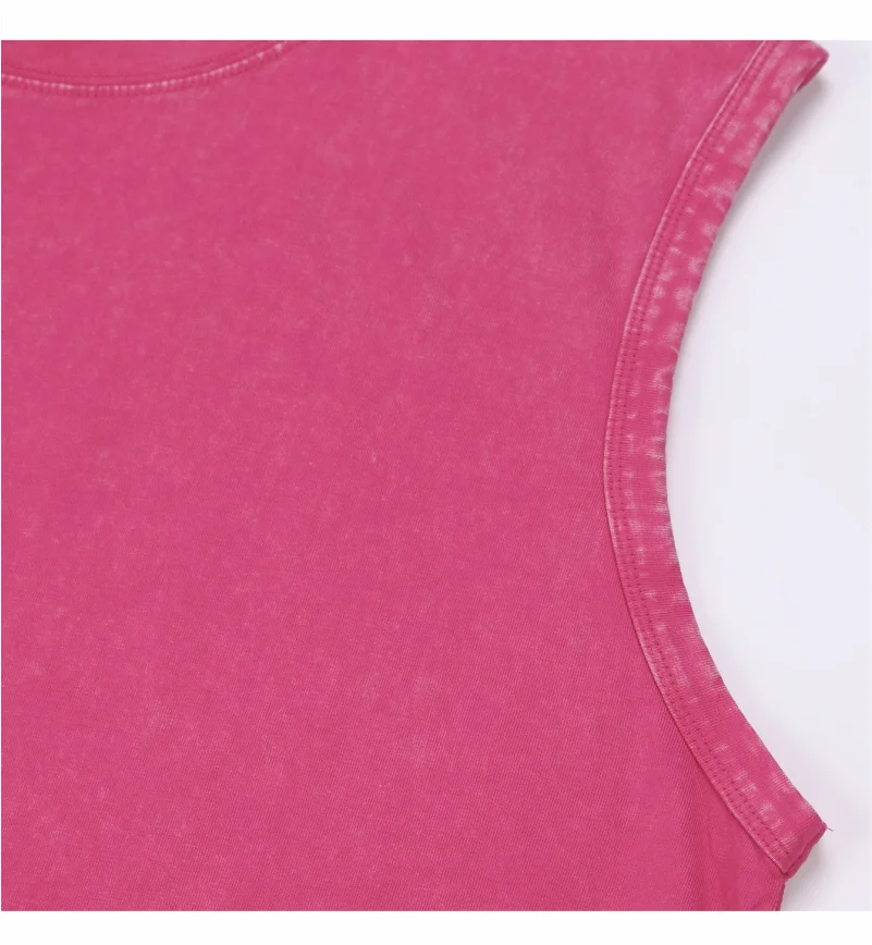 Customized Vest Street Fashion Sleeveless T-shirt Embroidery Logo 100% Cotton Shirt Printing Brand Sleeveless Vest Design