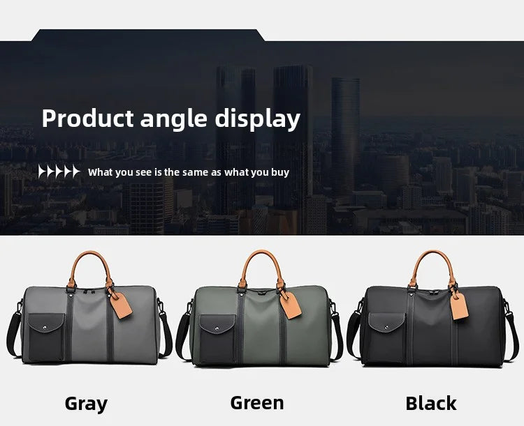 Custom Large Capacity Travel bag Totes Waterproof Crossbody Bag Man  Leather Travel Bag Handheld Bag print logo Business Handbag