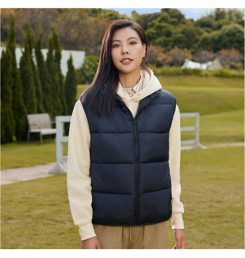 Winter Warm Down Vest Custom Team Logo Casual Sleeveless Jacket Printing Pattern Chill -proof Coat Production Company Brand Text