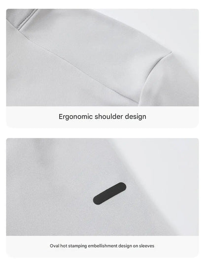#9895-XIYU High Quality Autumn Men Long Sleeved T-shirt Fashion Sport Round Collar Fitness Running Breathability Training Men