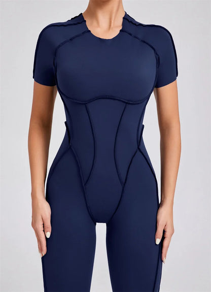 TRY TO BN Sport Jumpsuit Short Sleeves Backless Fitness Yoga Pant Workout Bodysuit One Piece Sportswear Tights Women Gym Clothes