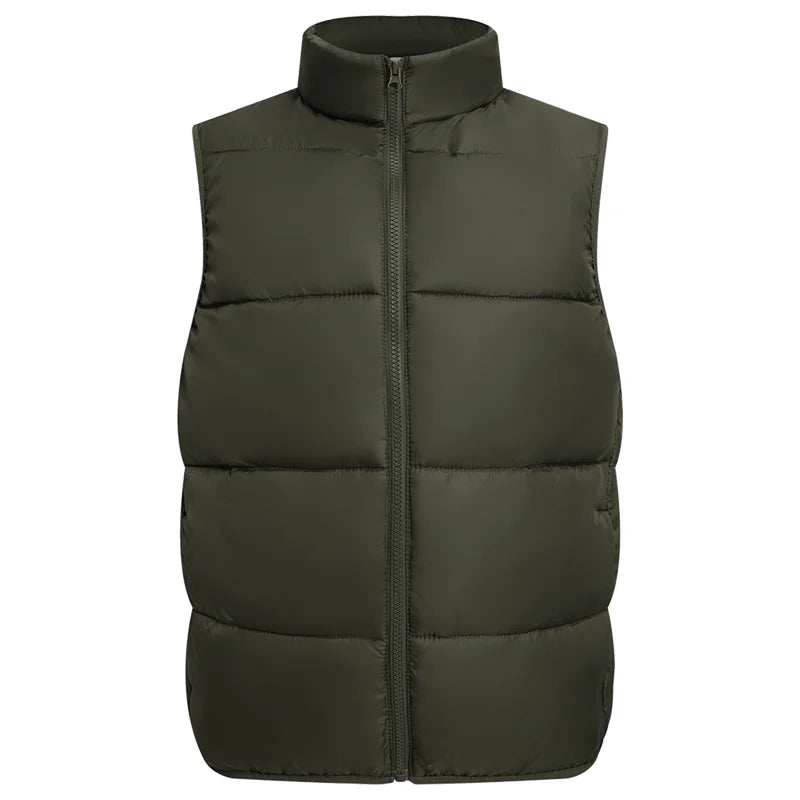 Winter Warm Down Vest Custom Team Logo Casual Sleeveless Jacket Printing Pattern Chill -proof Coat Production Company Brand Text