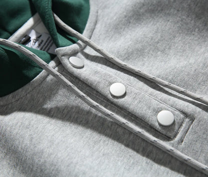 Akkad Kut 2026 New Men Splice Hooded Streetwear Fashion Loose Casual Pullover Sweatshirt Women Oversize Hoodies Jacket Tops