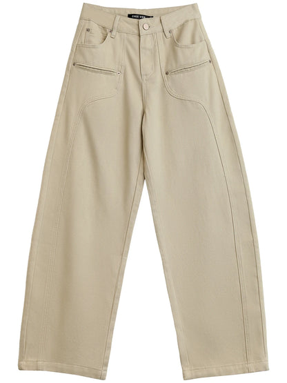 CHIC VEN Women Jeans Solid Loose Casual New Split Wide Leg Denim Pant Workwear Female Trousers Spring Autumn 2025