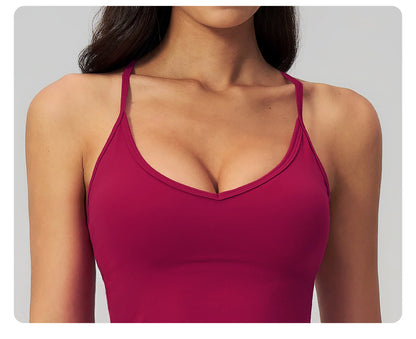Women Fitness Sports Bra Top Shockproof Gym Workout Vest Quick Drying Pilates Yoga Tank Top Female Running Push Up Underwear