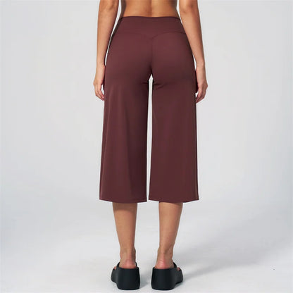 TRY TO BN Wide Leg Yoga Medium Pants Women Naked Feel High Waist Tummy Control Buttery Soft Gym Fitness Running Workout Bottoms