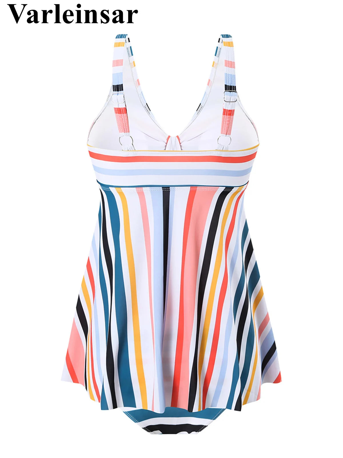 S - XL Rainbow Colorful V Neck Bikini Women Swimwear Female Swimsuit Two-pieces Bikini set Padded Bather Bathing Suit Swim V6902