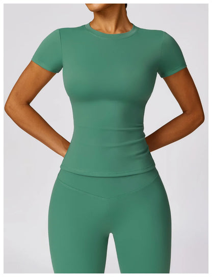 Women Sport T Shirts Short Sleeve Yoga Shirt Gym Top Running Push Up Active Wear Sport Top Femme Yoga Top Fitness Clothes