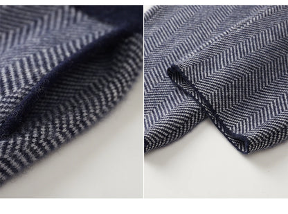 Soft 100% Merino Wool Straight-leg Pants For Men Jacquard Warm Knitted Pants Autumn Winter Thick Bottom Wear